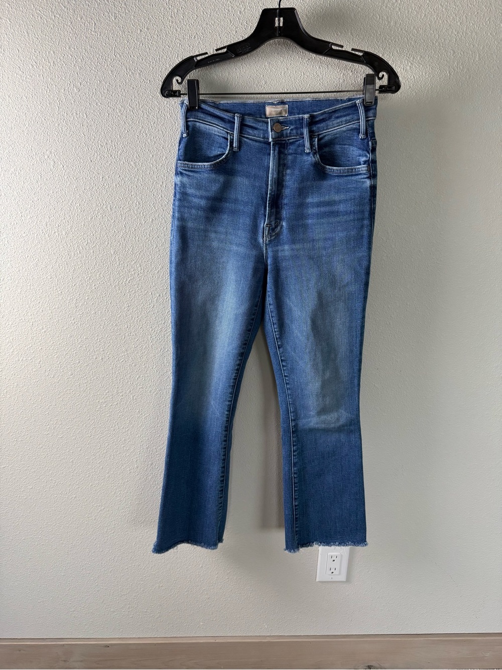 MOTHER The Hustler Ankle Fray Bootcut Jeans Grasping At Straws Denim Women’s 27 - Picture 3 of 14